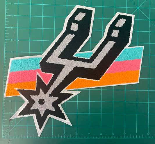 Chenille Spurs Logo With Stripes